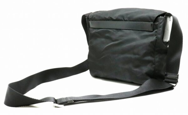 11901932 1 Prada Shoulder Bag Diagonal Nylon Leather Nero Black