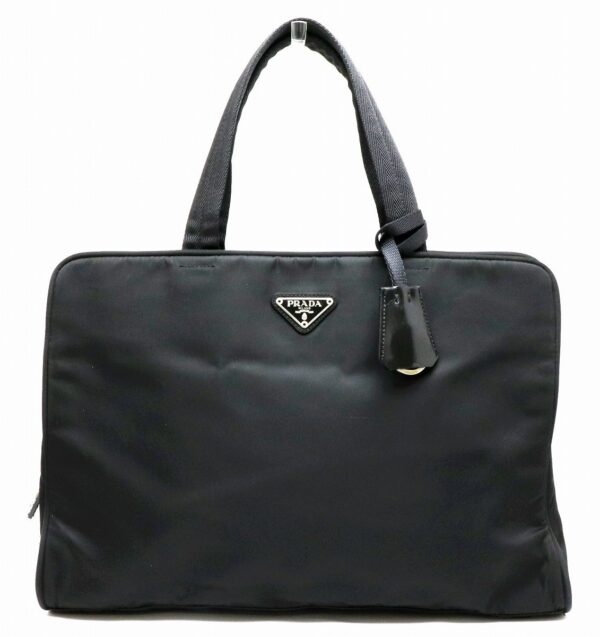 11902011 Prada Tote Bag Business Bag Nylon Nero Black