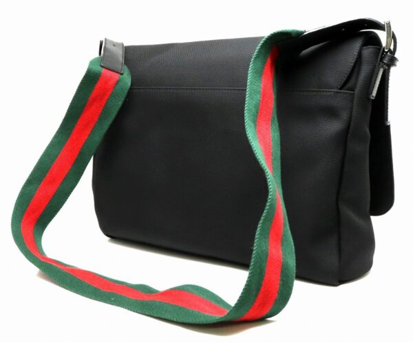 11902055 1 Gucci Sherry Line Messenger Bag Nylon Leather Black