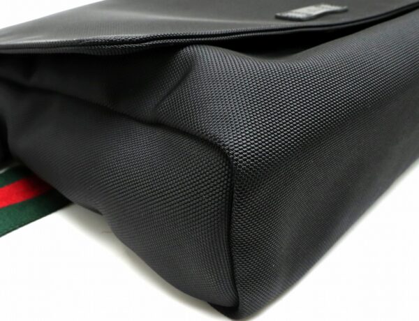 11902055 2 Gucci Sherry Line Messenger Bag Nylon Leather Black