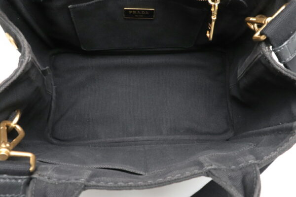 11910460 4 Prada Canapa Mini Tote Bag 2WAY Shoulder Bag Canvas Nero Black