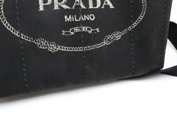 11910460 7 Prada Canapa Mini Tote Bag 2WAY Shoulder Bag Canvas Nero Black