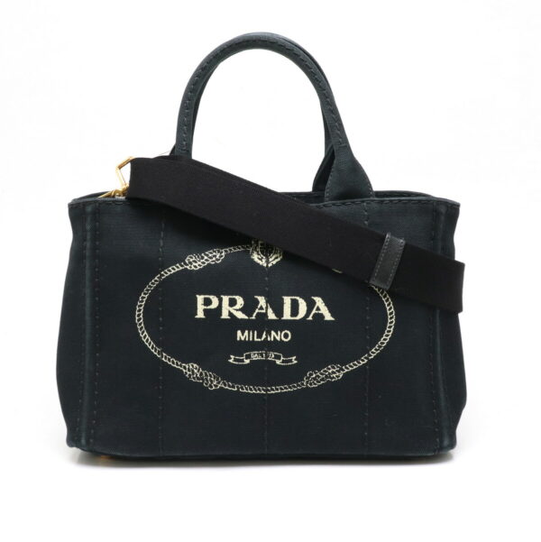 11910958 Prada Canapa Tote Bag Mini 2WAY Canvas Nero Black