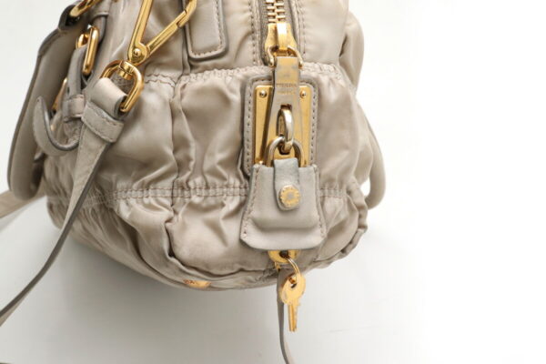 11910961 5 Prada 2WAY Bag Nylon Leather Pomice Beige