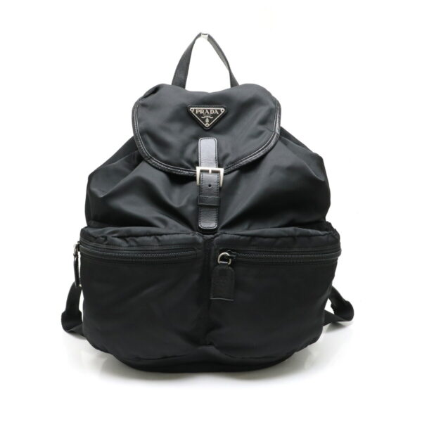 11910962 Prada Rucksack Nylon Leather Nero Black