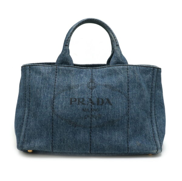 11910963 Prada Canapa Tote Bag Denim Avio Blue