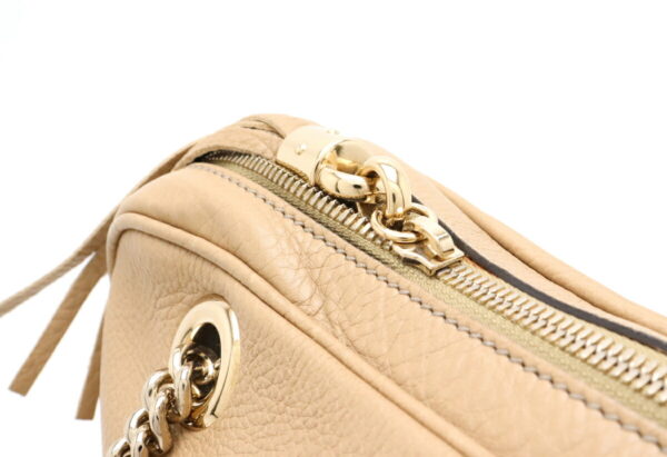 11911033 5 Gucci Soho Leather Chain Shoulder Bag Beige