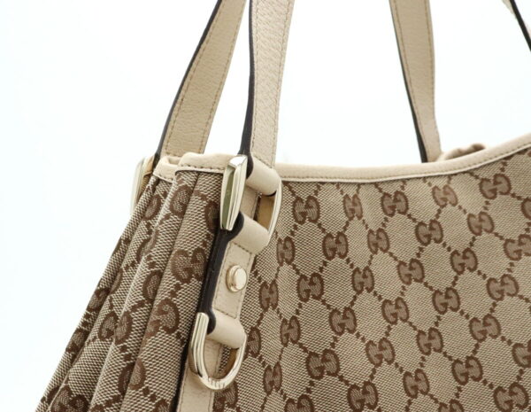 11911034 7 Gucci GG Shoulder Bag Leather Khaki Beige