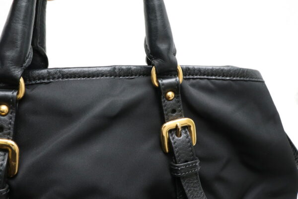 11911065 6 Prada 2WAY Shoulder Bag Handbag Nylon Leather Nero Black