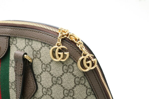 11911408 5 Gucci Ophidia GG Supreme Top Handle Bag Beige Brown