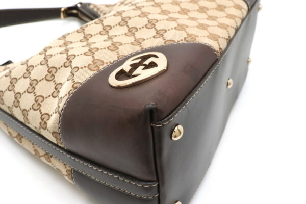 11911422 2 Gucci GG Lovely Shoulder Bag Leather Khaki Beige Brown