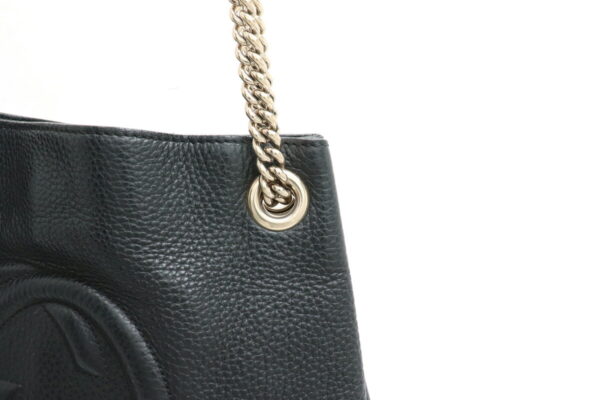 11911435 6 Gucci Soho Leather Chain Shoulder Bag Black