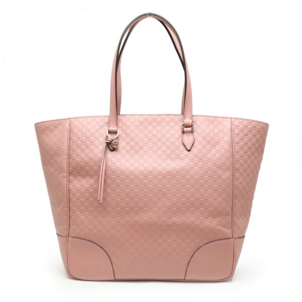 11911571 Gucci Micro Guccisima Tote Bag Shoulder Tote Leather Pink Beige