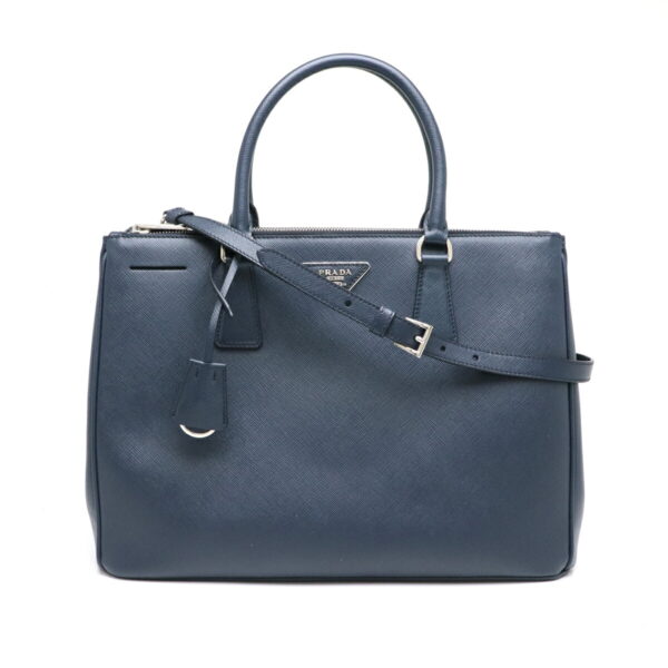 11911862 Prada Galleria Medium 2WAY Handbag Saffiano Leather Blue Blue