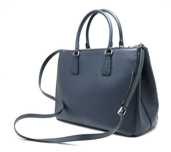 11911862 1 Prada Galleria Medium 2WAY Handbag Saffiano Leather Blue Blue