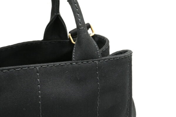 11920069 6 Prada Canapa Mini Tote Bag 2WAY Shoulder Bag Canvas Nero Black