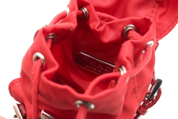 11920183 4 Prada Key Ring Bag Charm Backpack Nylon Red