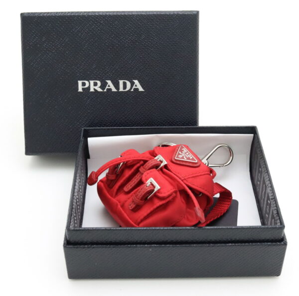 11920183 6 Prada Key Ring Bag Charm Backpack Nylon Red