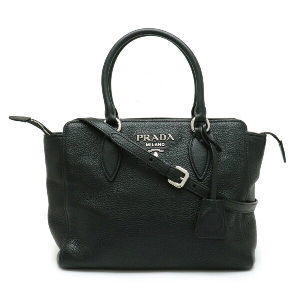 11920472 Prada Vitello Phenix 2WAY Crossbody Leather Nero Black