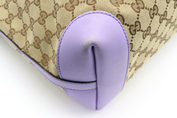 11920493 2 Gucci GG Tote Bag Shoulder Tote Leather Khaki Beige Purple