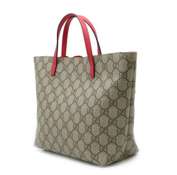 11920538 1 Gucci Line GG Supreme Handbag Mini Tote Leather Khaki Beige Red