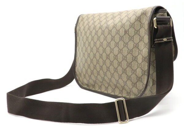 11920562 1 Gucci GG Supreme Crossbody Bag Leather Khaki Beige Brown