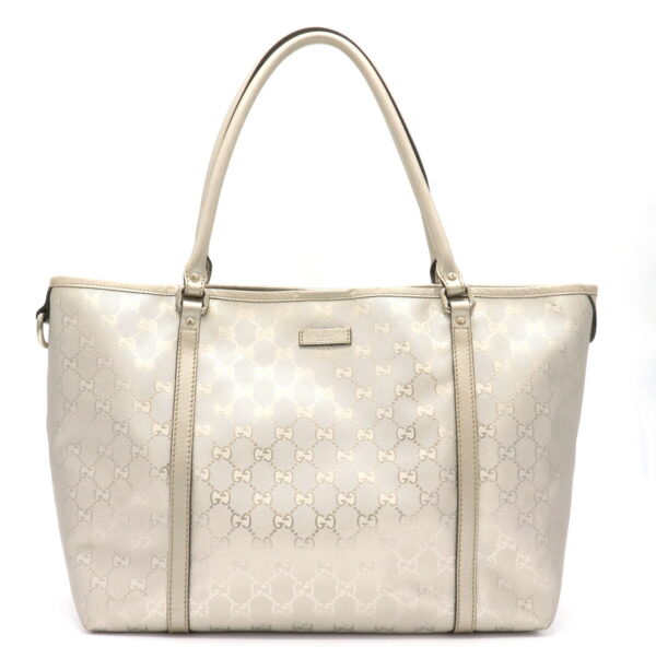 11920940 Gucci GG Implement Tote Bag Leather Silver