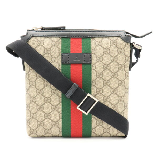 11920963 Gucci Web GG Supreme Sherry Line Crossbody Beige Black Red Green