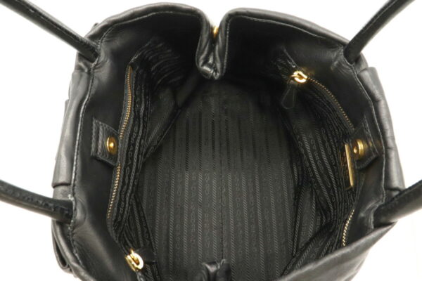 11920979 5 Prada Soft Leather Mini Tote Black