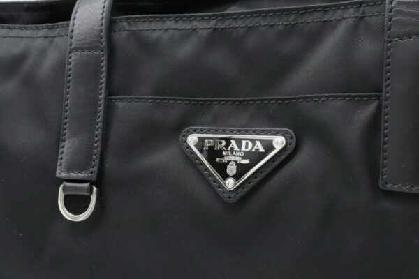 11921101 4 Prada Shoulder Tote Nylon Leather Nero Black