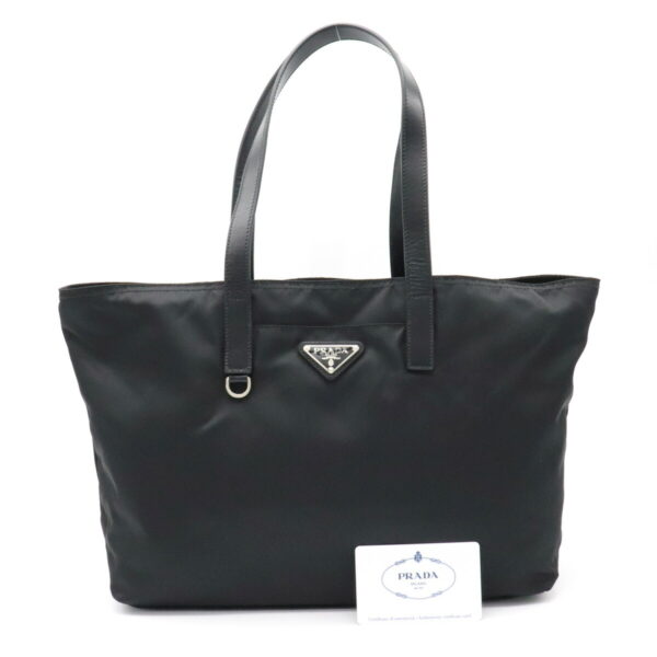 11921101 8 Prada Shoulder Tote Nylon Leather Nero Black