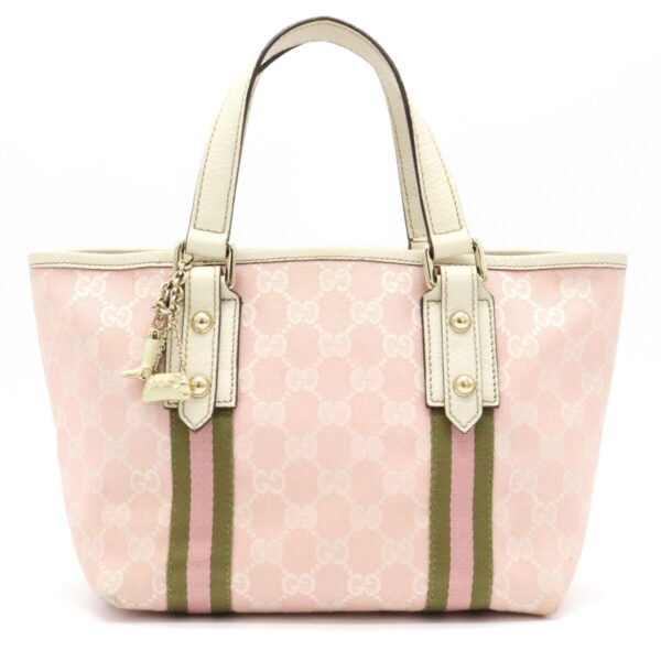 11930696 Gucci GG Mini Tote Bag Handbag Pink Ivory Green