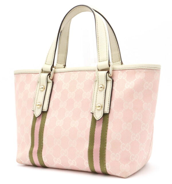 11930696 1 Gucci GG Mini Tote Bag Handbag Pink Ivory Green