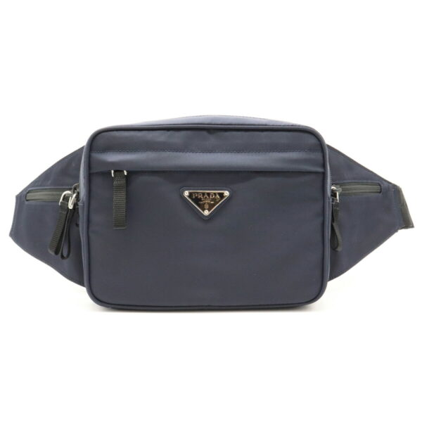 11930850 Prada Waist Pouch Nylon Bleu Blue Blue