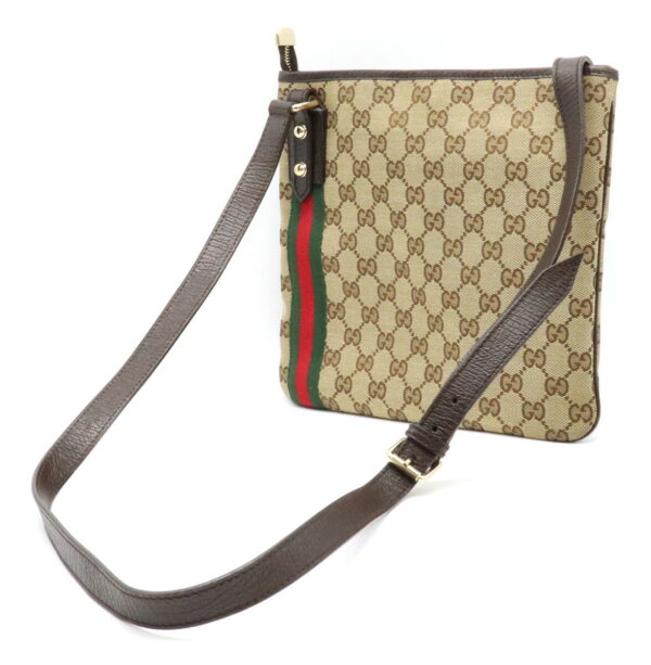 11930981 1 Gucci GG Sherry Line Crossbody Charm Leather Khaki Beige