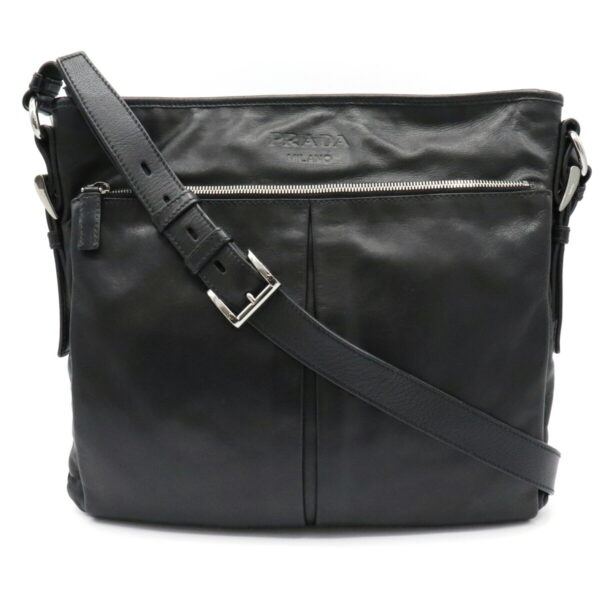 11931031 Prada Shoulder Bag Soft Calf Leather Nero Black