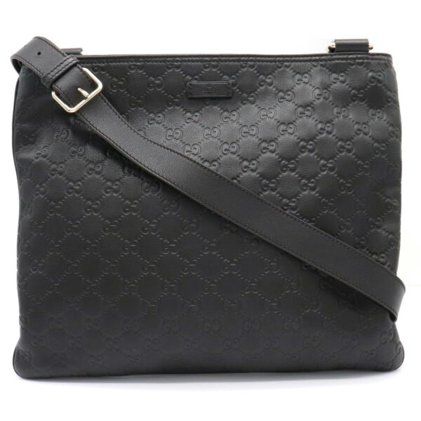 11931043 Gucci Guccisima Crossbody Bag Leather Black