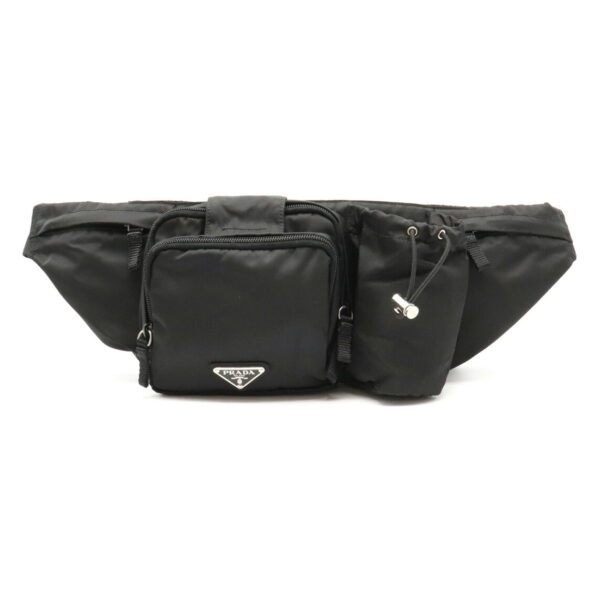 11931073 Prada Waist Pouch Nylon Nero Black Hardware