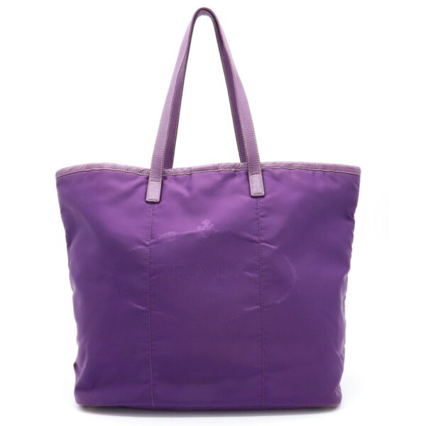 11931083 Prada Nylon Leather Tote Bag Purple