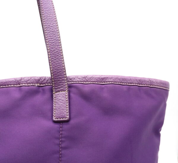 11931083 4 Prada Nylon Leather Tote Bag Purple