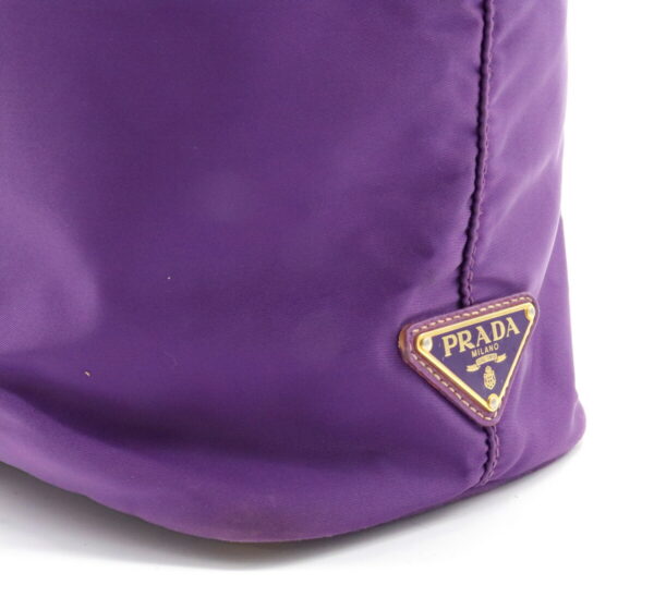 11931083 5 Prada Nylon Leather Tote Bag Purple