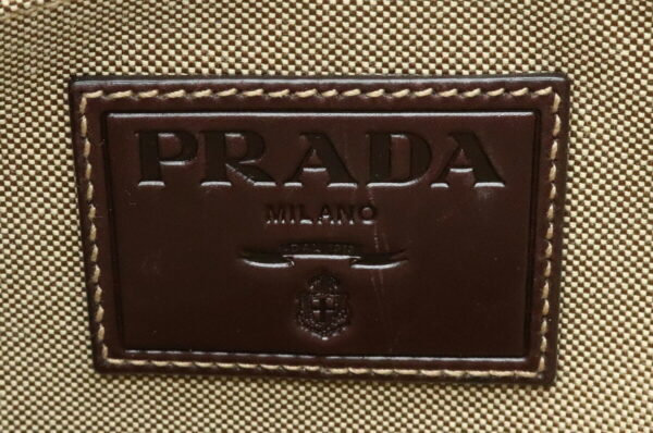 11931093 8 Prada Logo Jacquard Crossbody Bag Leather Khaki Brown