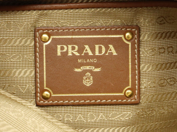 11931097 8 Prada Jacquard Shoulder Bag Crossbody Canvas Leather Khaki Brown