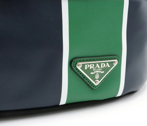 11931098 6 Prada Waist Pouch Nylon Leather Nero Baltico Navy