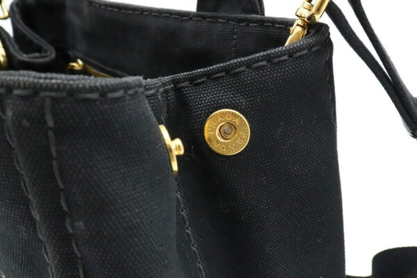 11931278 4 Prada Canapa Mini Tote Bag 2WAY Shoulder Bag Canvas Nero Black