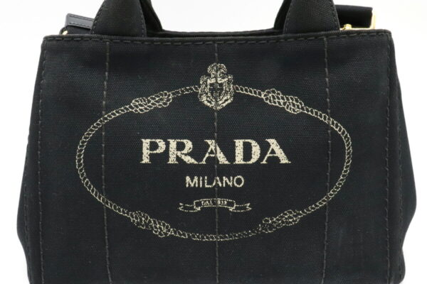 11931278 8 Prada Canapa Mini Tote Bag 2WAY Shoulder Bag Nero Black