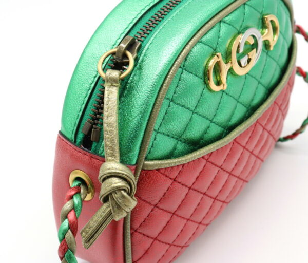 11931298 4 Gucci Shoulder Bag Quilted Leather Red Green