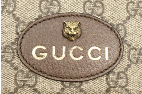 11931471 8 Gucci GG Supreme Cat Head Body Waist Bag Leather Khaki Beige