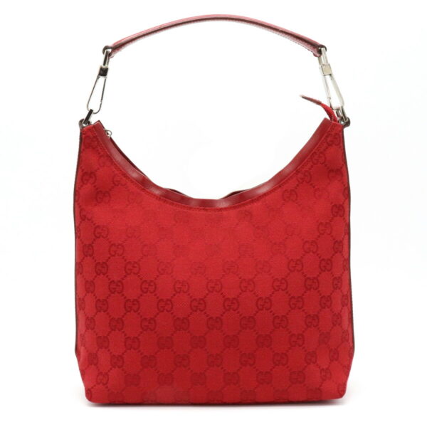 11931516 Gucci GG One Shoulder Leather Red Silver