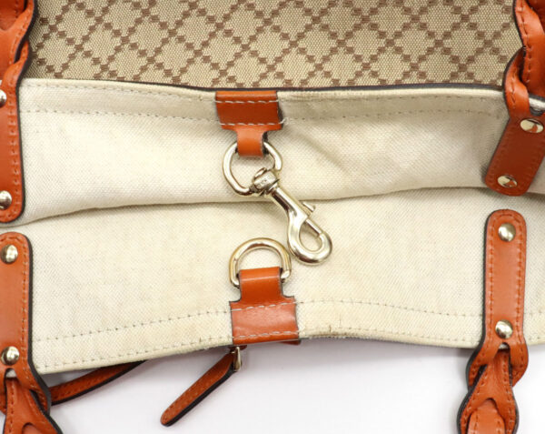 11931524 4 Gucci Diamante Tote Bag Shoulder Leather Beige Orange